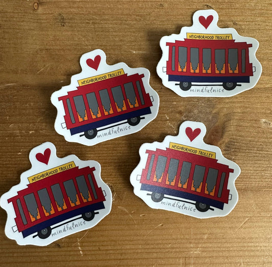 Mister Rogers Neighborhood Trolley Sticker Decal