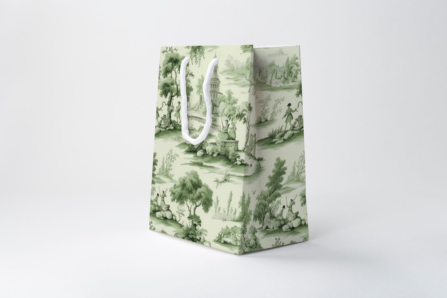 Green Toile Gift Bag