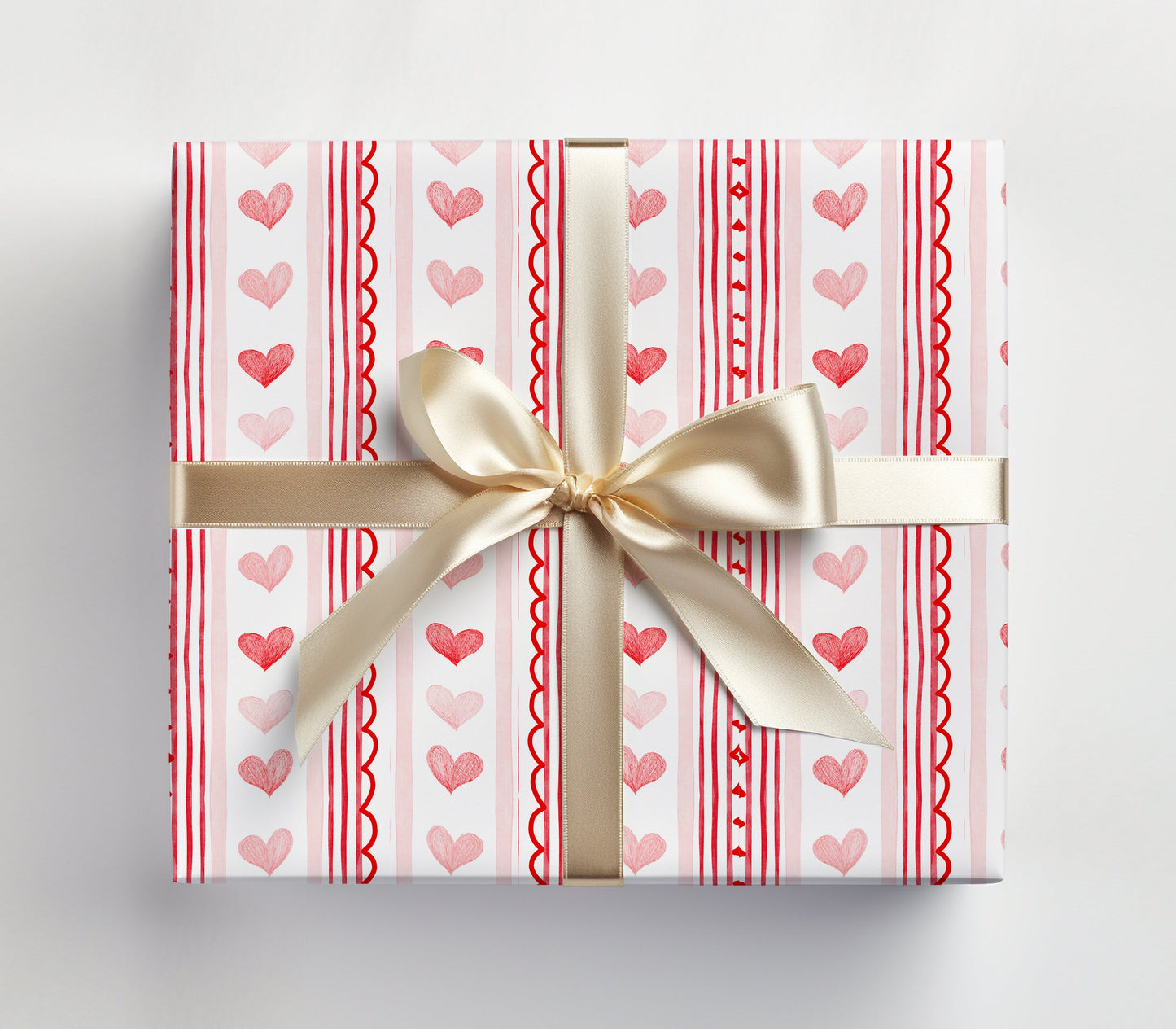Hearts and Stripes Gift Wrap