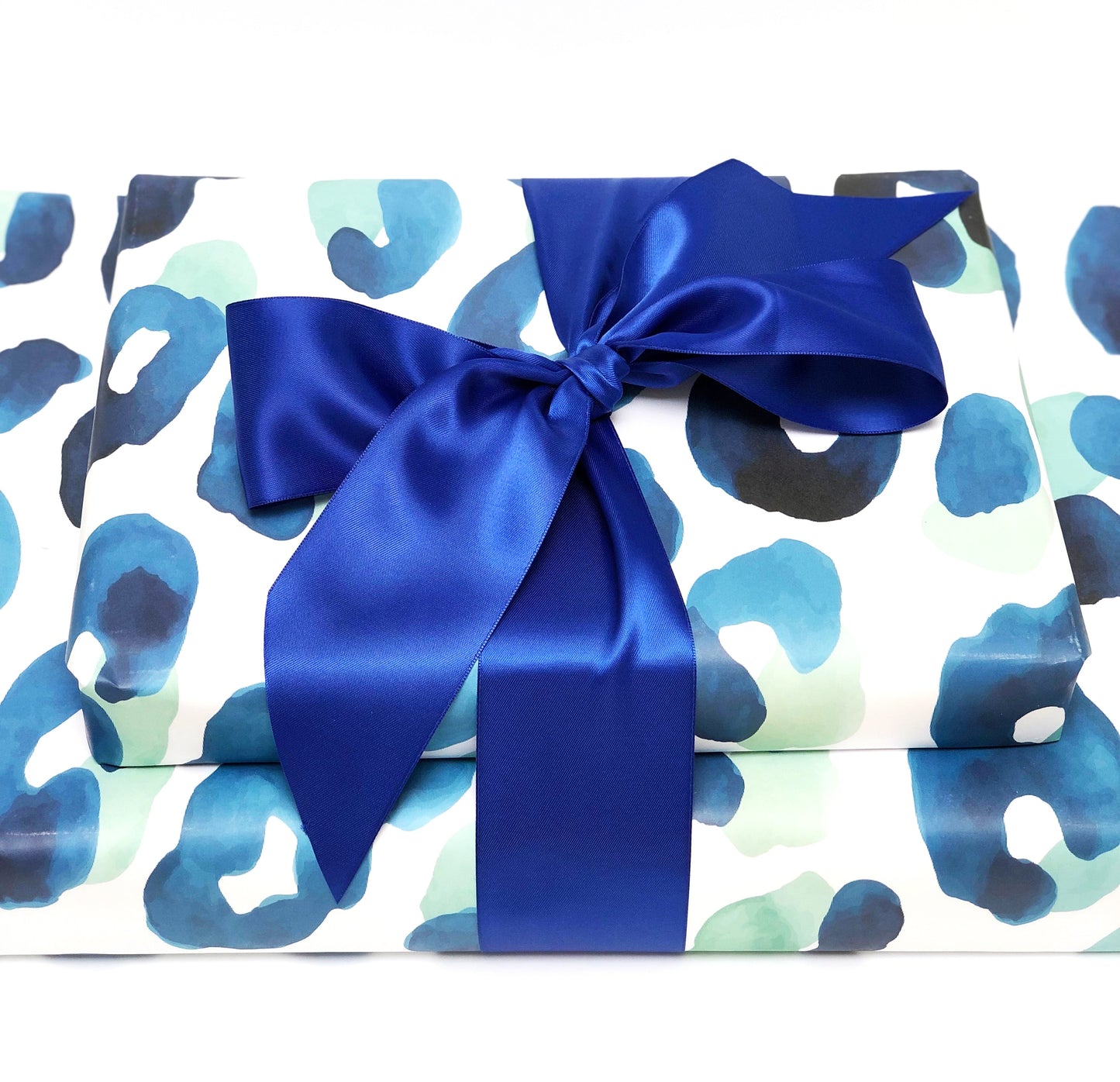 Blue Leopard Gift Wrap