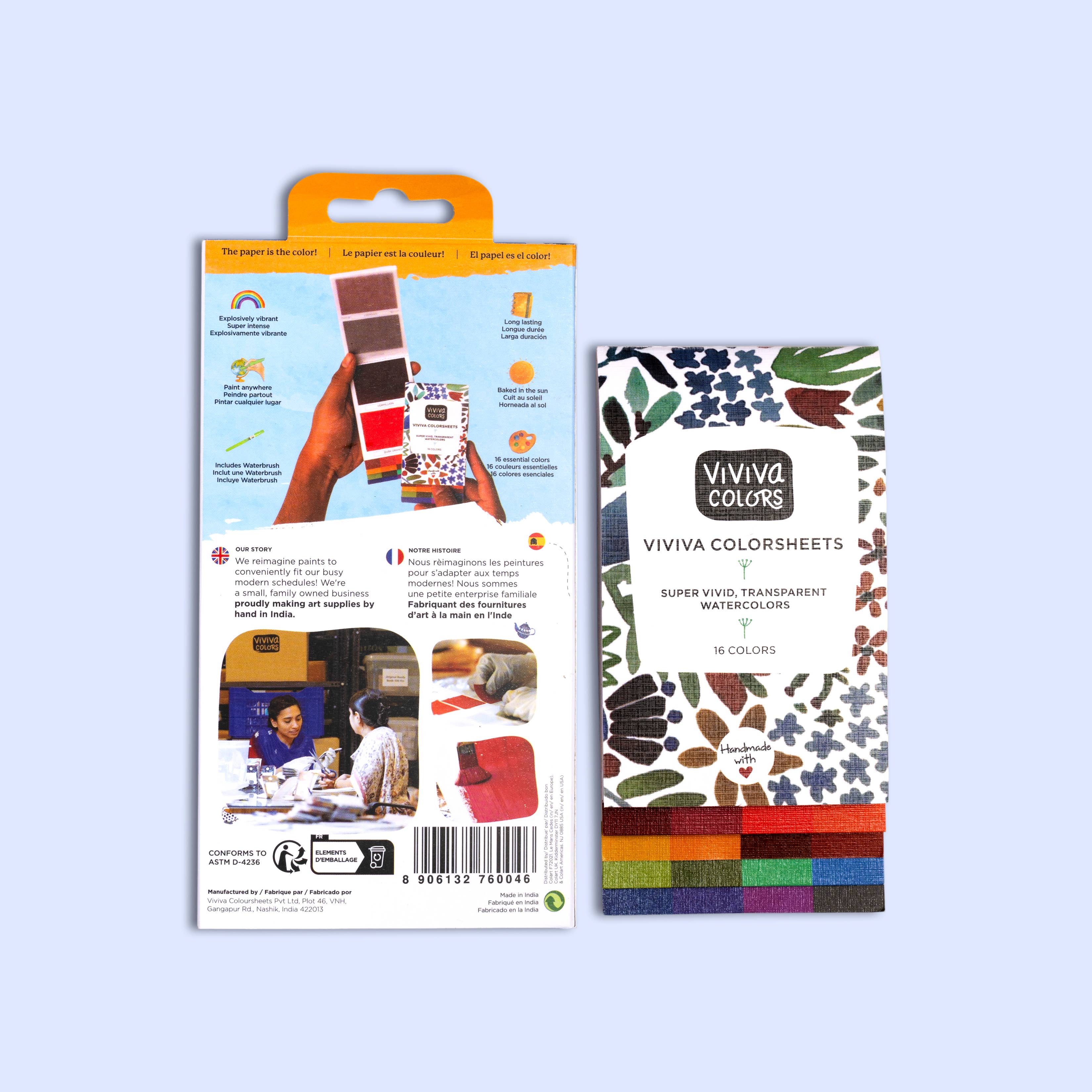 Colorsheets - 16 Watercolors & 1 Water Brush Set - 0