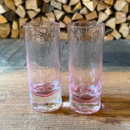 CHERRY BLOSSOM COLLECTION | Hand-Blown Highballs | Set of 2 | Made in USA