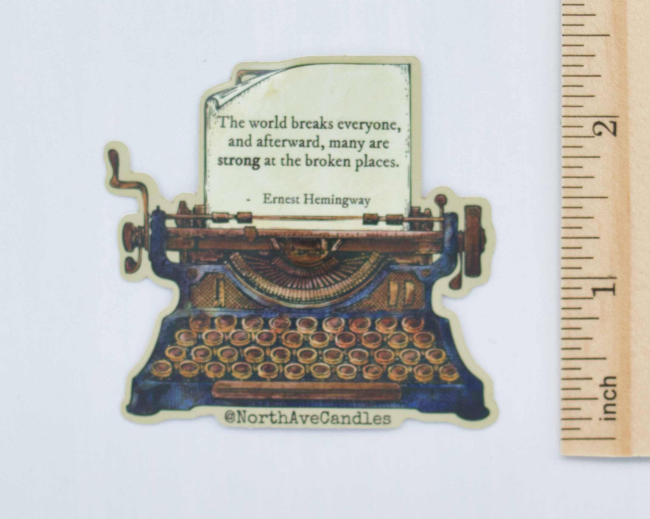 Book Themed Sticker / Vintage Typewriter / Hemingway / - 0