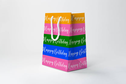 Birthday Gift Bag - Striped