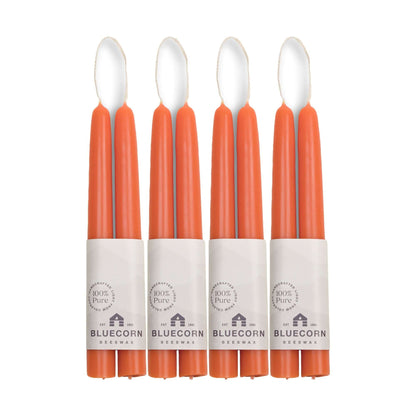 Hand-Dipped Beeswax Taper Candles - Bulk 4-Pair Bundle