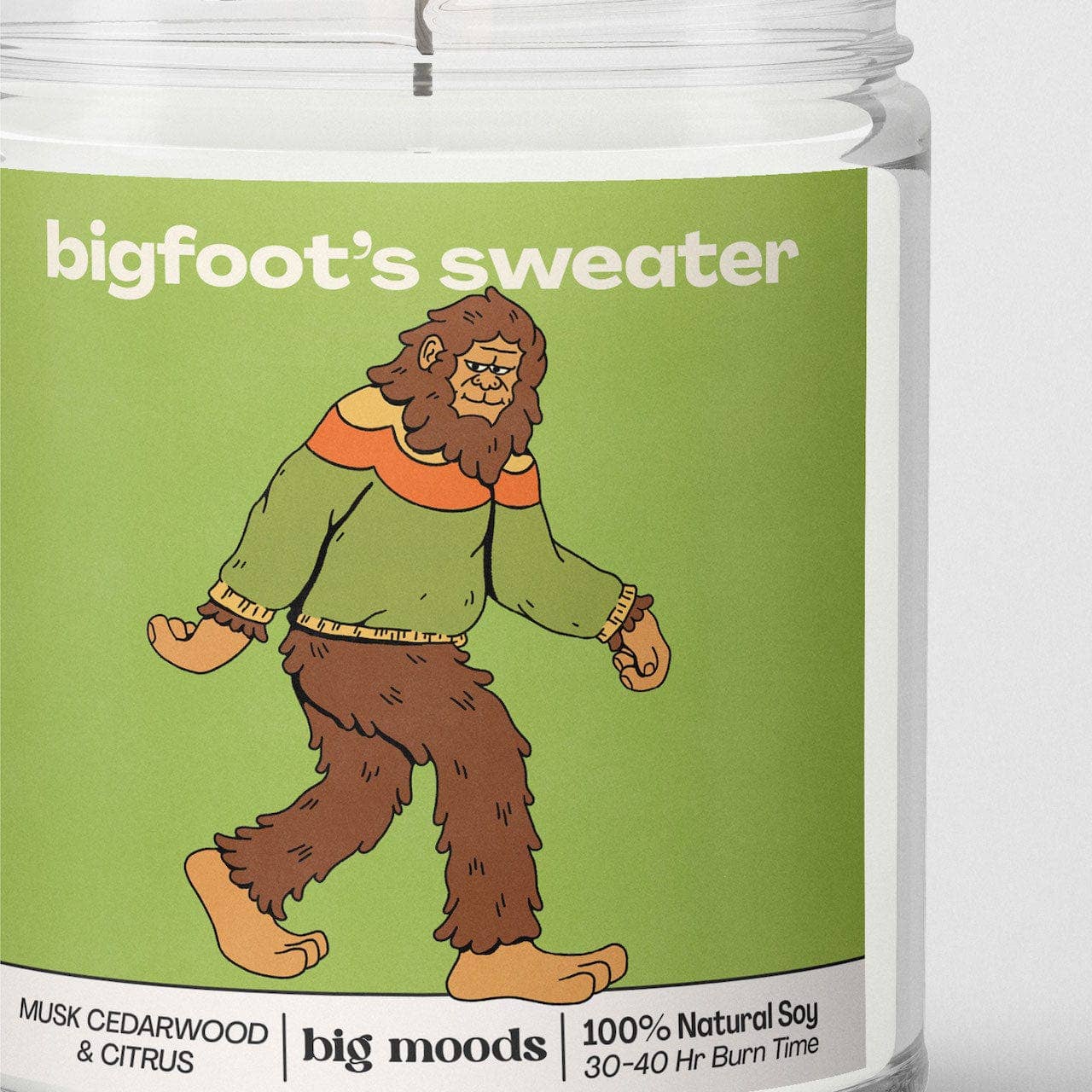 "Bigfoot's Sweater" Musk, Cedarwood, & Citrus - Soy Candle - 0