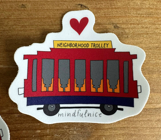 Mister Rogers Neighborhood Trolley Sticker Decal