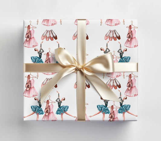 Ballerina Gift Wrap - (Teal Tutu)