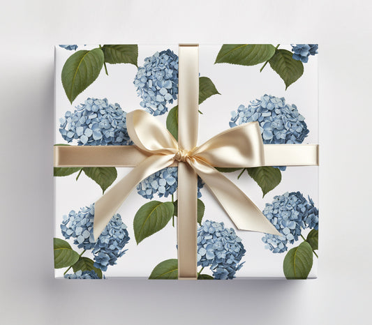Blue Hydrangea Wrapping Paper