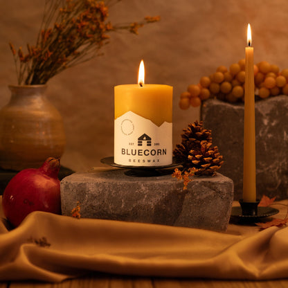 Hand-Dipped Beeswax Taper Candles - Bulk 4-Pair Bundle