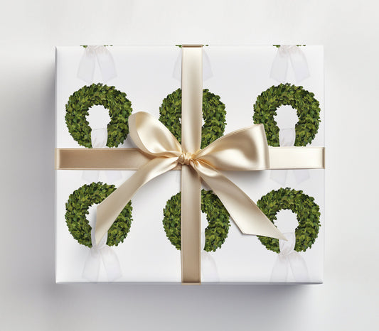 Boxwood Wreath Printed Wrapping Paper