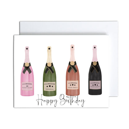 Champagne Bottle Birthday Card