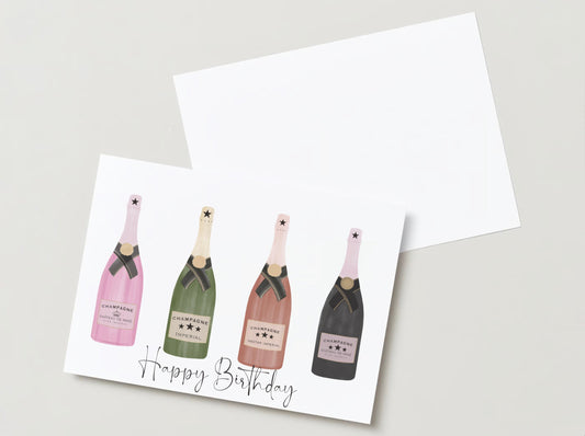 Champagne Bottle Birthday Card