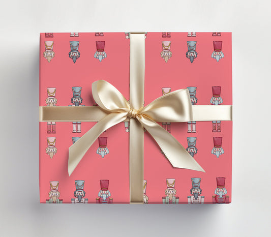 Dark Pink Nutcracker Gift Wrap