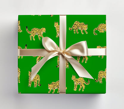 Green Leopard Gift Wrap