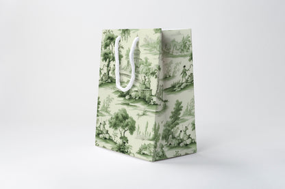 Green Toile Gift Bag