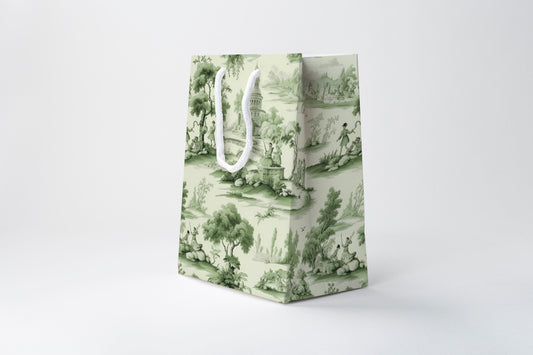 Green Toile Gift Bag