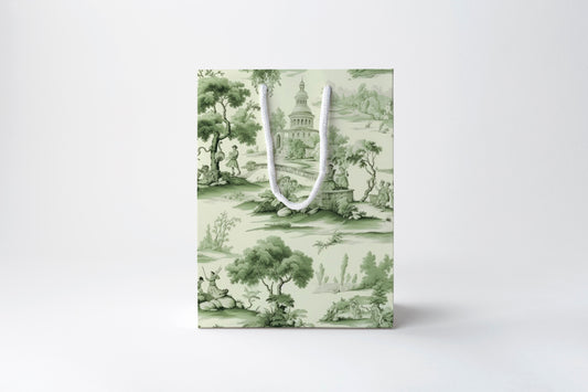 Green Toile Gift Bag