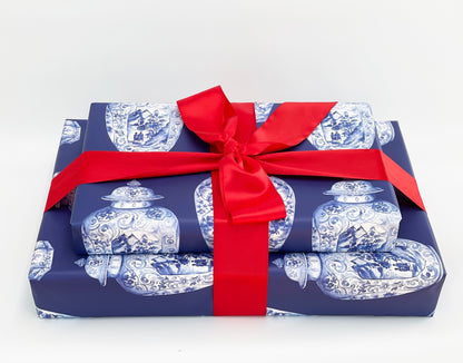 Blue Ginger Jar Gift Wrap