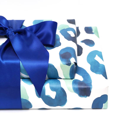 Blue Leopard Gift Wrap