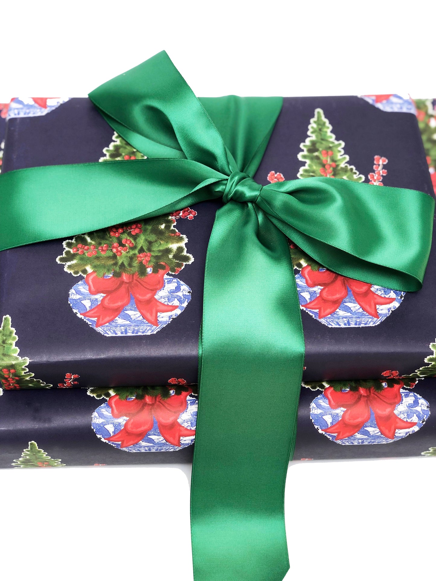 Blue Christmas Chinoiserie Gift Wrap