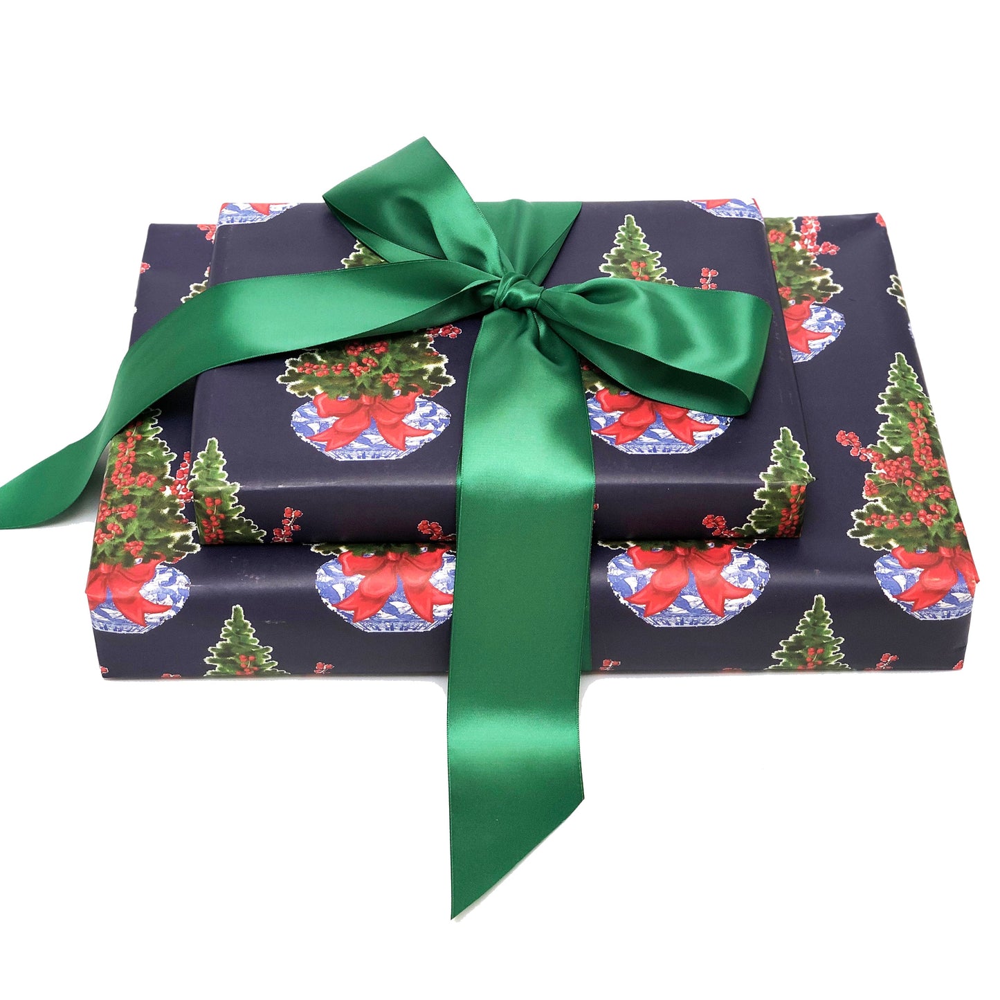 Blue Christmas Chinoiserie Gift Wrap
