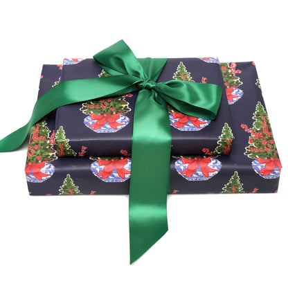 Blue Christmas Chinoiserie Gift Wrap