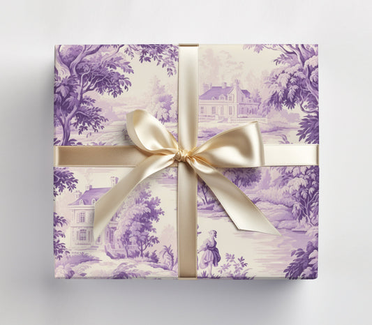 Lavender  Toile Gift Wrap
