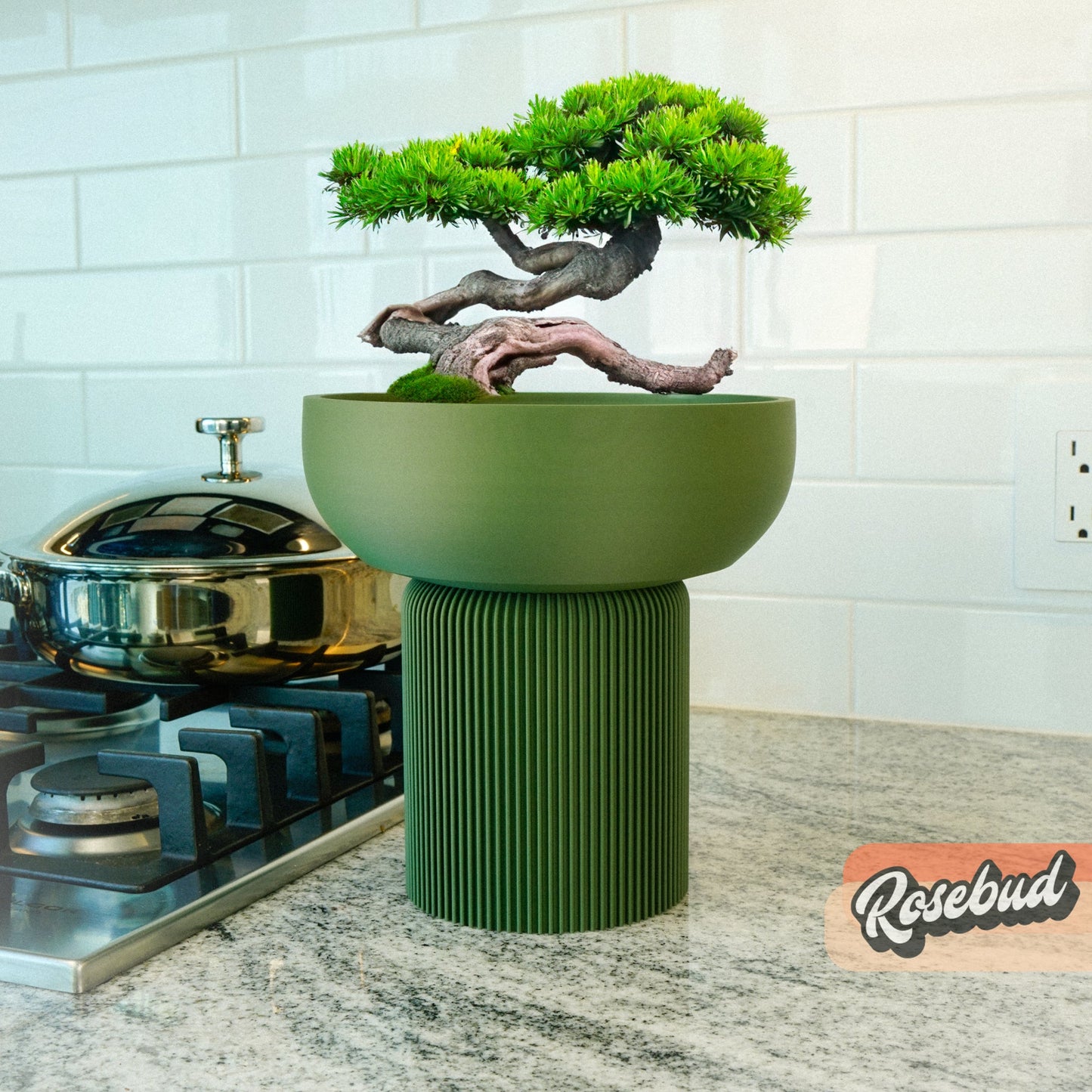 Modern Pedestal Plant Pot, Two-Piece