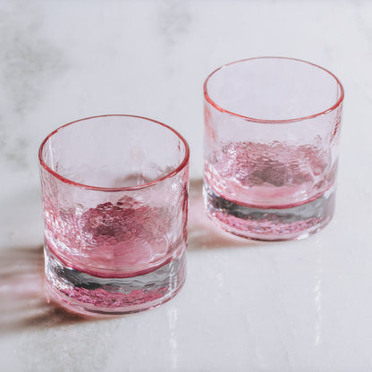 CHERRY BLOSSOM COLLECTION | The Rocks Glasses | Set of 2 | Made in USA