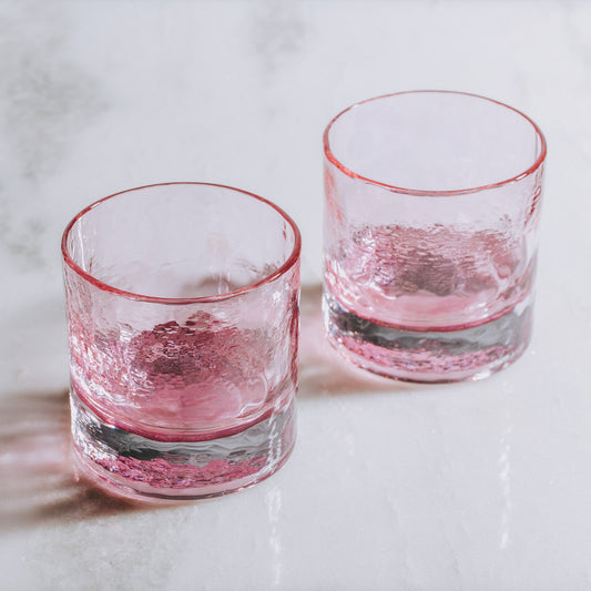 CHERRY BLOSSOM COLLECTION | The Rocks Glasses | Set of 2 | Made in USA