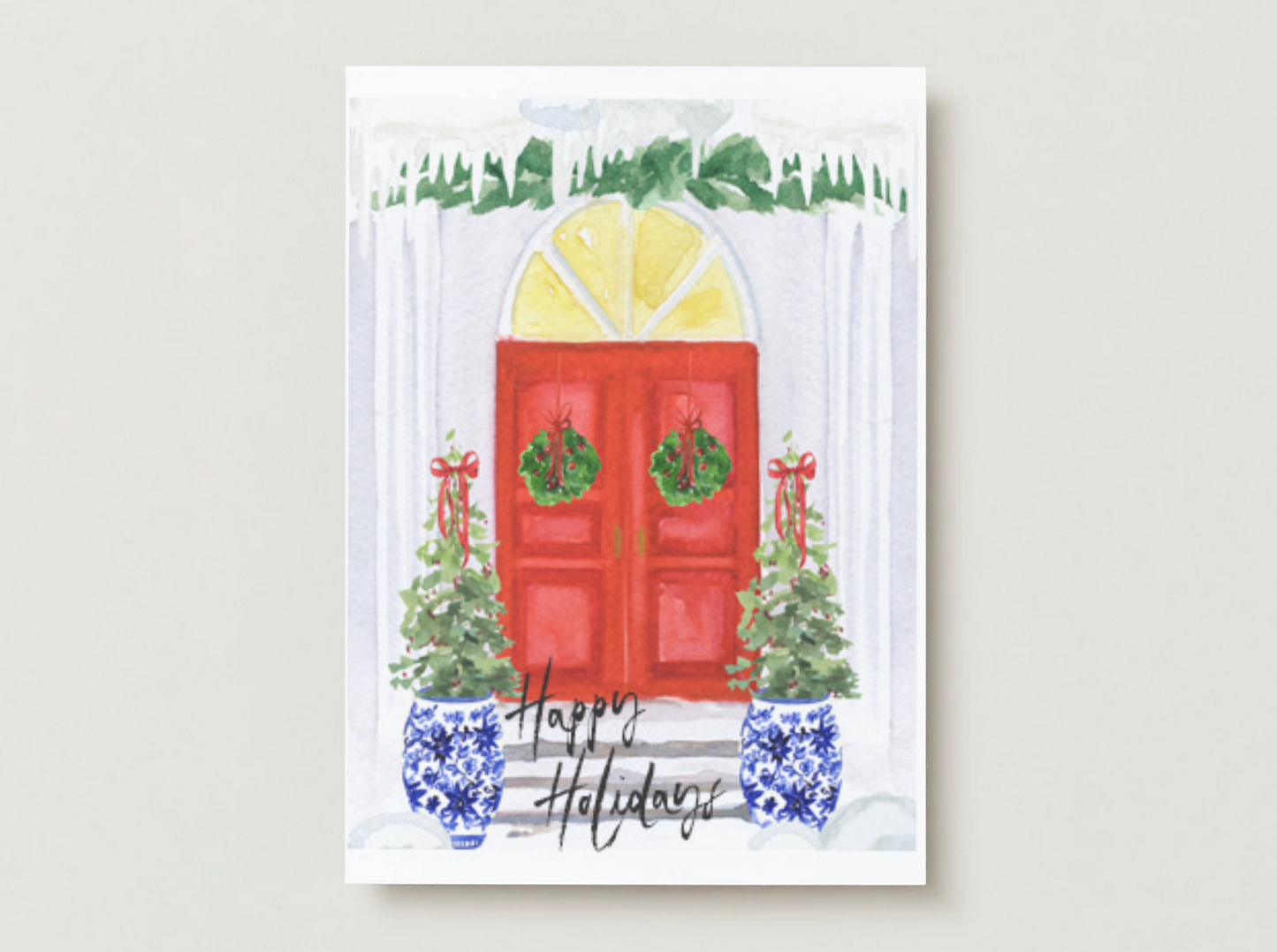 Double Red Door Holiday Card