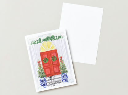 Double Red Door Holiday Card