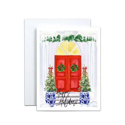 Double Red Door Holiday Card