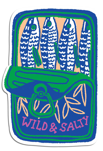 Wild & Salty Sardines Die Cut Sticker