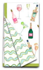 We love a good tea towel. Use in your kitchen, hang in your powder room, wrap around a bottle of wine. These towels are SUPER ABSORBENT, FAST DRYING and feature ORIGINAL ART by our team of female artists.  Wave weave fabric, Double-sided art, 18” x 27”, Wash cold, no bleach