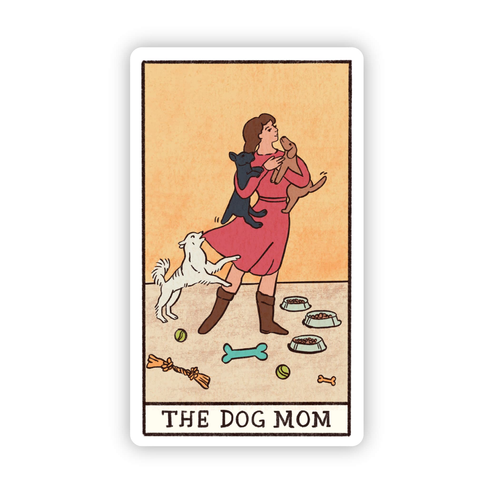 "The Dog Mom" Tarot Card Sticker - 0