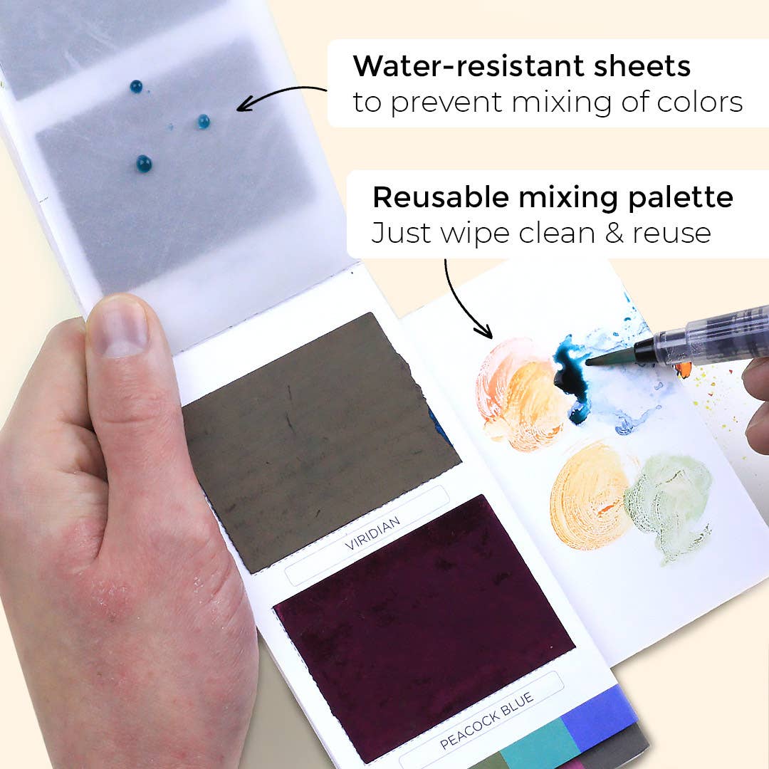 Colorsheets - 16 Watercolors & 1 Water Brush Set