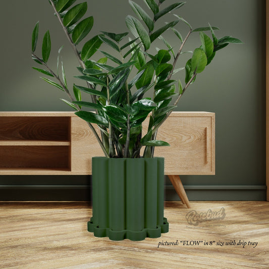 Funky Flow Planter with Drainage and Unique Tray