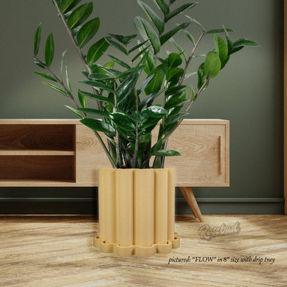 Funky Flow Planter with Drainage and Unique Tray