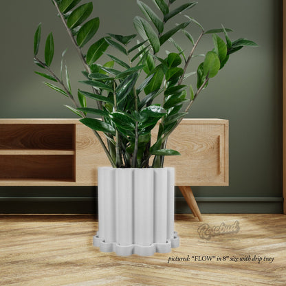 Funky Flow Planter with Drainage and Unique Tray