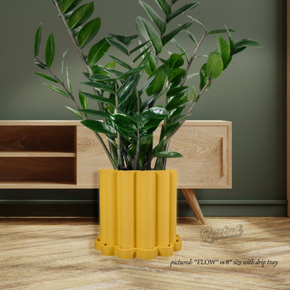 Funky Flow Planter with Drainage and Unique Tray