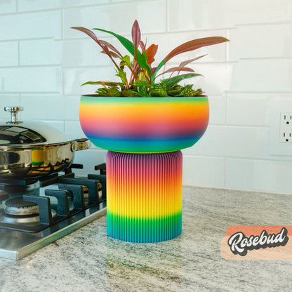 Modern Pedestal Plant Pot, Two-Piece