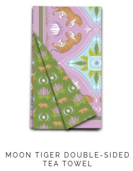 We love a good tea towel. Use in your kitchen, hang in your powder room, wrap around a bottle of wine. These towels are SUPER ABSORBENT, FAST DRYING and feature ORIGINAL ART by our team of female artists.  Wave weave fabric, Double-sided art, 18” x 27”, Wash cold, no bleach