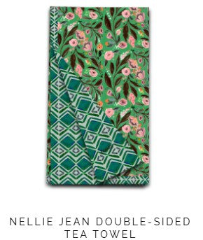 We love a good tea towel. Use in your kitchen, hang in your powder room, wrap around a bottle of wine. These towels are SUPER ABSORBENT, FAST DRYING and feature ORIGINAL ART by our team of female artists.  Wave weave fabric, Double-sided art, 18” x 27”, Wash cold, no bleach
