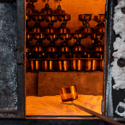 Pure Beeswax Candle in Blown Glass