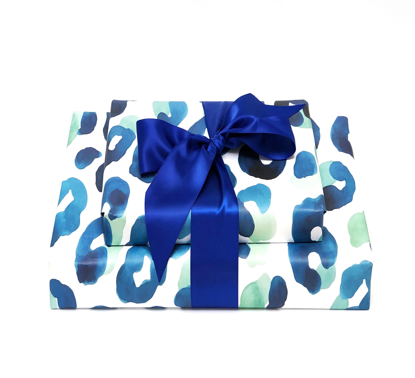 Blue Leopard Gift Wrap