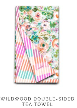 We love a good tea towel. Use in your kitchen, hang in your powder room, wrap around a bottle of wine. These towels are SUPER ABSORBENT, FAST DRYING and feature ORIGINAL ART by our team of female artists.  Wave weave fabric, Double-sided art, 18” x 27”, Wash cold, no bleach