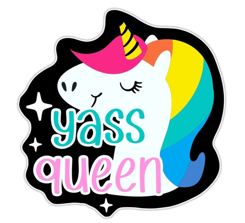 Yass Queen Rainbow Unicorn Sticker